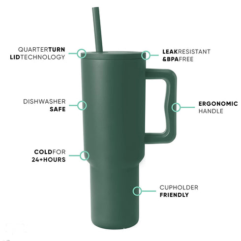 40oz Handle Cup 304 Stainless Steel Cold Insulation Large Tumbler Ice Cup